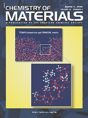 Cover of Chemistry of
                Materials, issue 8, volume 18, 2005, dedicated to Mario
                Pagliaro's Lab work