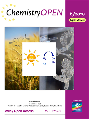 ChemistryOpen - Cover
                of issue 6, volume 8, dedicated to Mario Pagliaro's
                Labwork