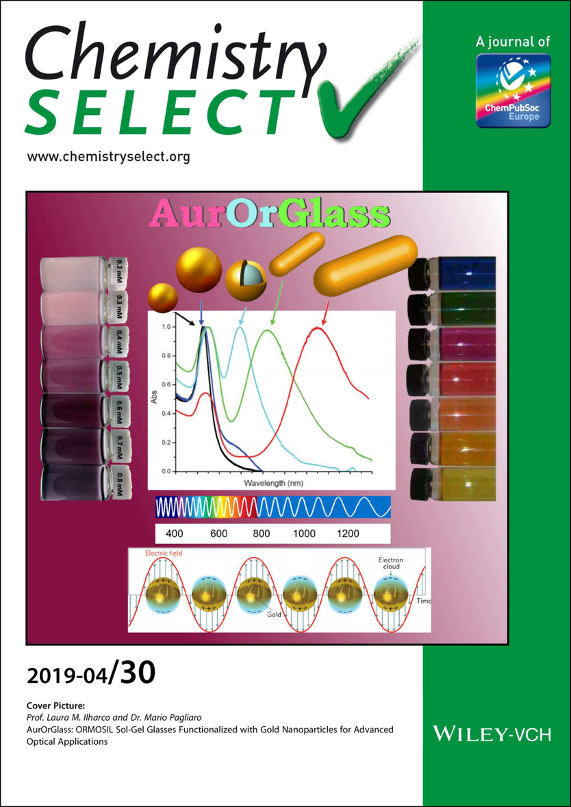 ChemistrySelect- cover of issue 30, 2019, dedicated
                to Mario Pagliaro's Lab work