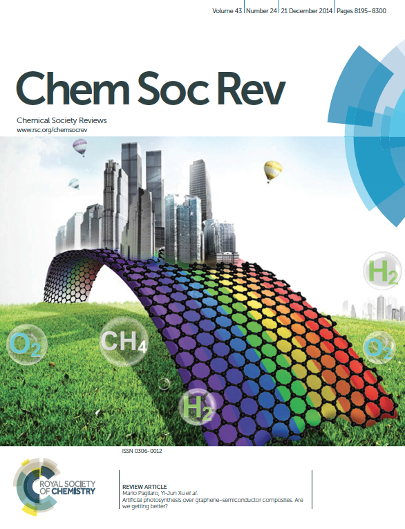 Cover of Chemical Society Reviews dedicated to graphene-based photosynthesis from Yi-Jun Xu, Mario Pagliaro and co-workers