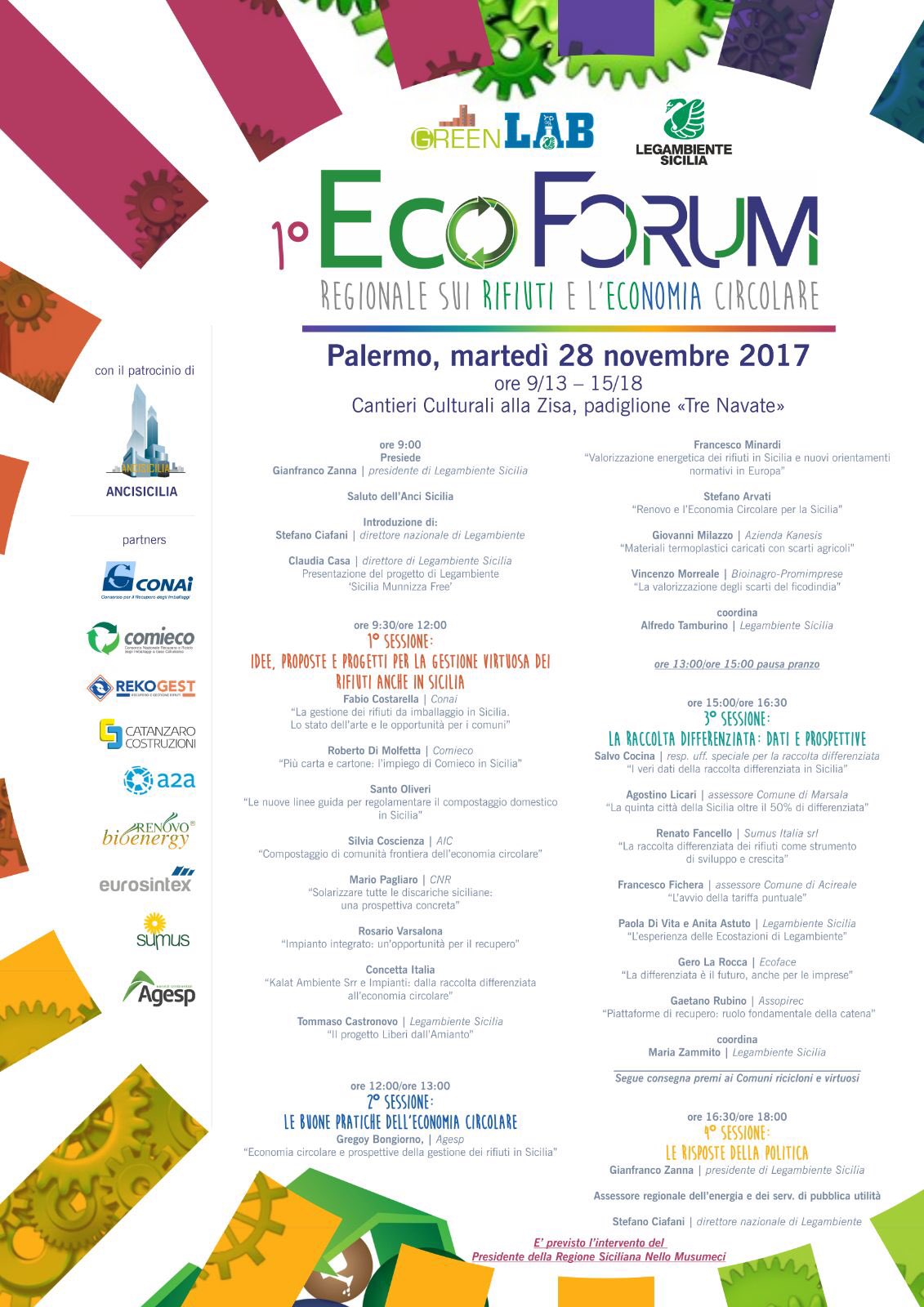 Primo EcoForum regionale sui rifiuti e l'economia circolare, Palermo 28 Novembre 2017